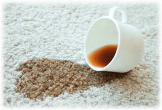 Mattvättning av kaffefläckar